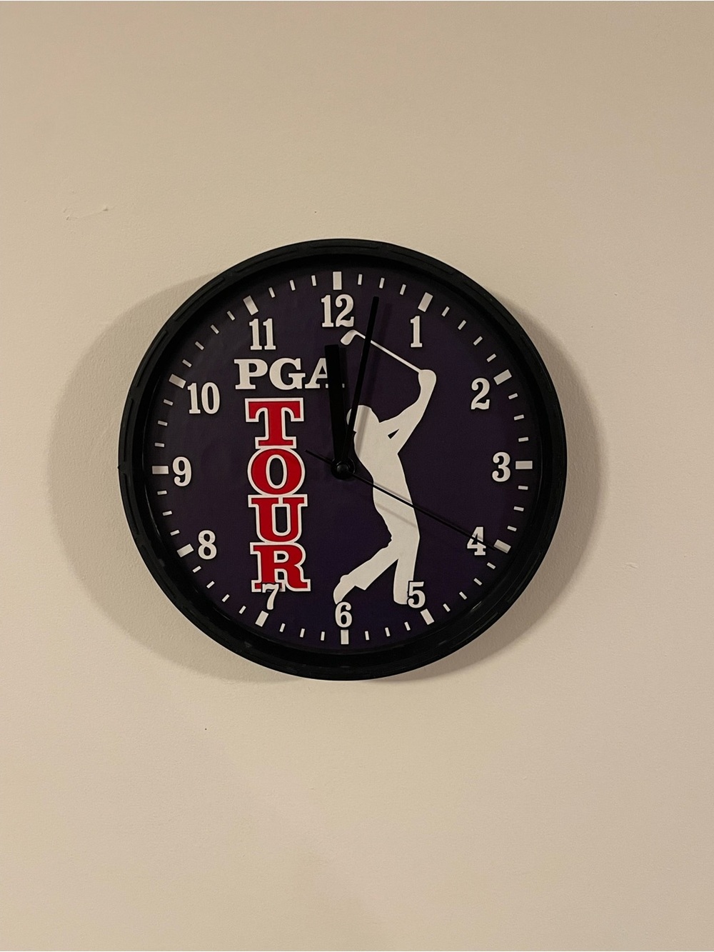PGA TOUR Black and Blue Wall Clock
